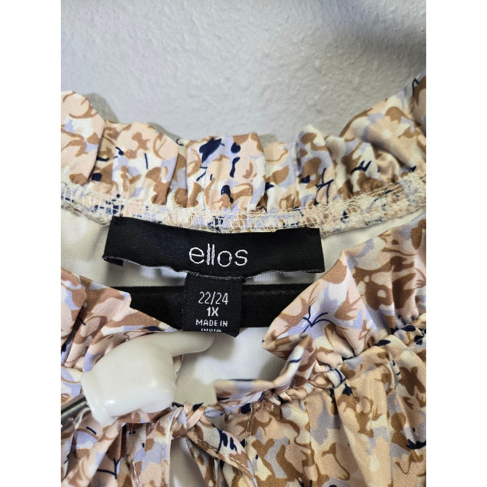 Ellos Floral Tiered Boho Cottagecore Long Sleeve Mini Dress 1X 22/24 - Picture 4 of 8